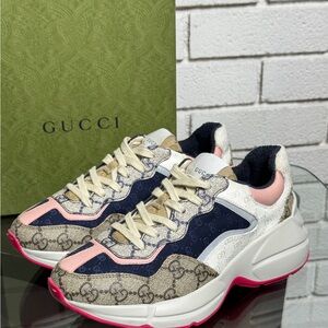 Gucci Rhyton GG Supreme Sneakers – EU 35.5 (US 5–5.5) – Like New – Authentic
